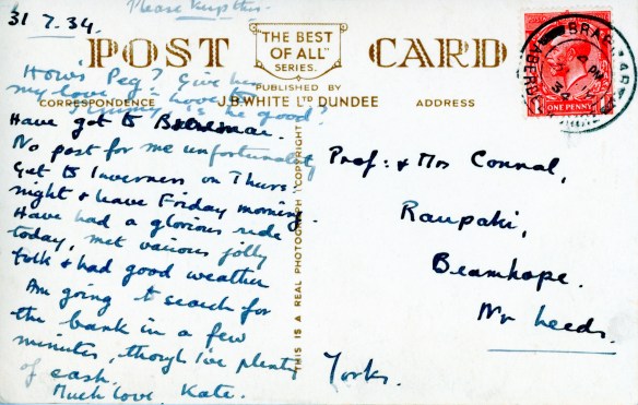 Postcard from Connal Kit 1934